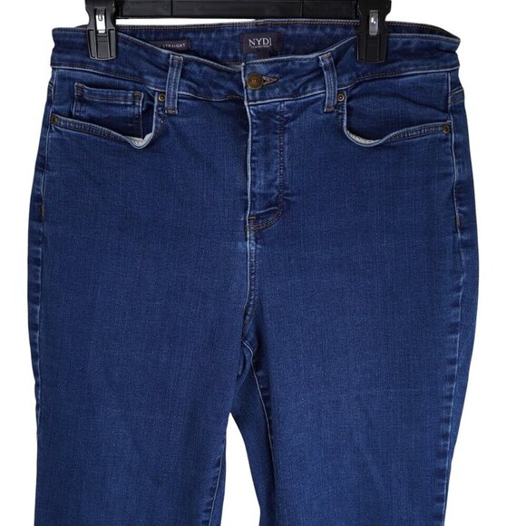 NYDJ Womens‎ Marilyn Straight-Leg High-Waist Jeans Medium Wash Size 14 - Picture 6 of 13